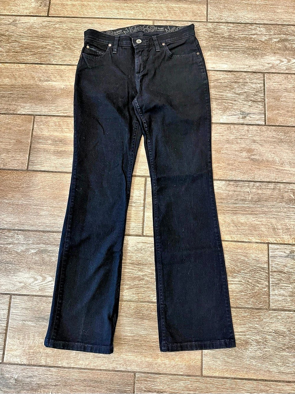 Wrangler Q-Baby Boot Cut Jeans Black Waist 32 Size 6